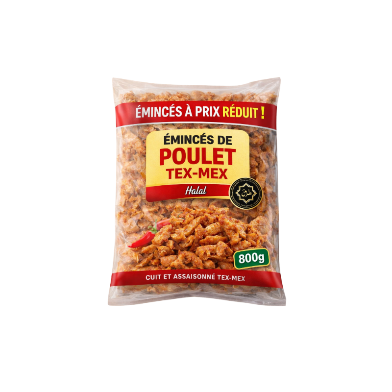 Emincés de poulet texmex 800g