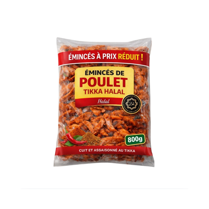 Emincés de poulet tikka 800g