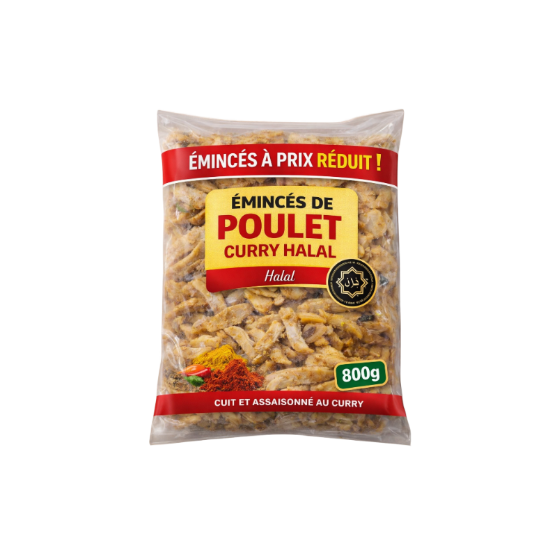 Emincés de poulet curry 800g